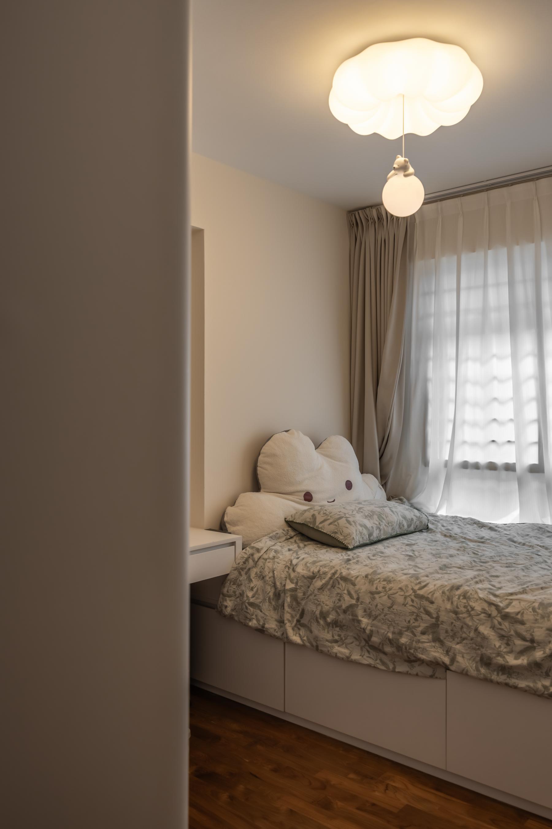 Contemporary Kids Room with Bookshelf and Children's Storage