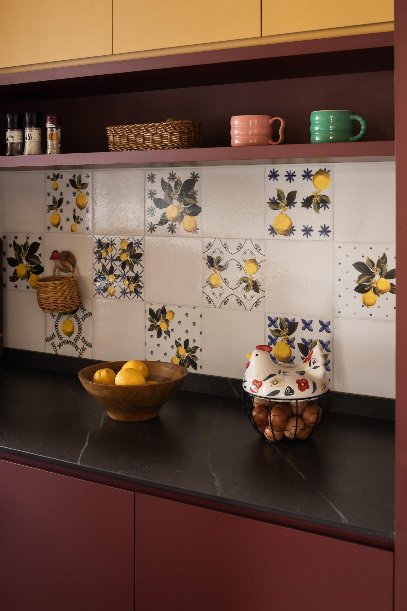 Eclectic Kitchen with Countertop and Cupboard