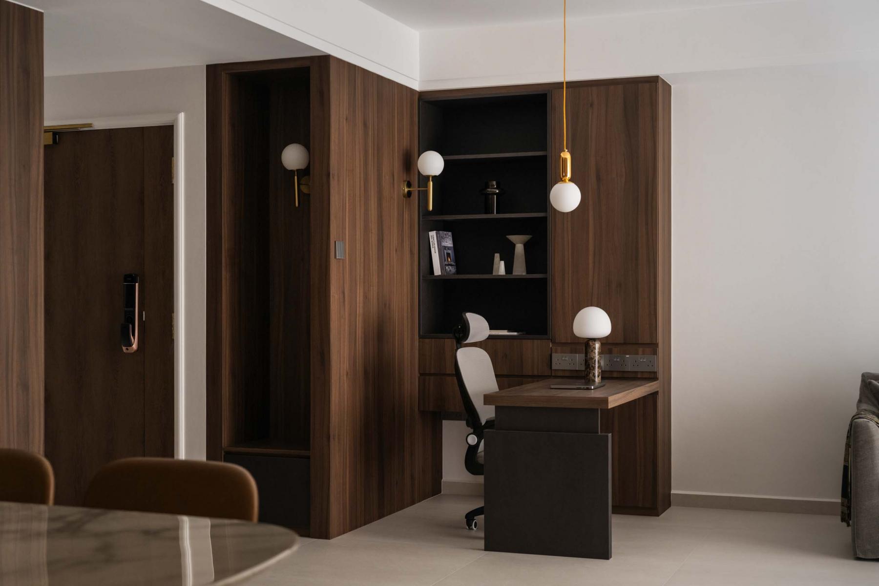 Modern Study with Bookshelf and Desk
