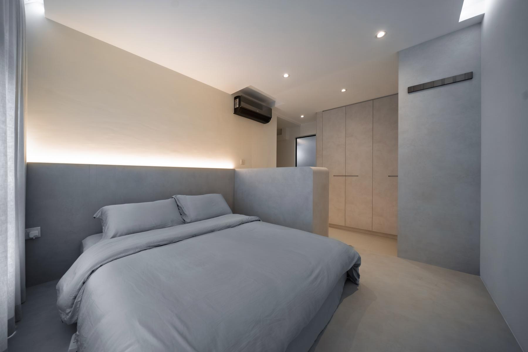 Modern Bedroom with Cove Lighting and Queen Bed