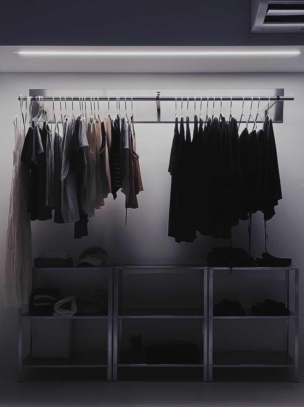 Industrial Walk-in Wardrobe with Wardrobe and Clothes Storage