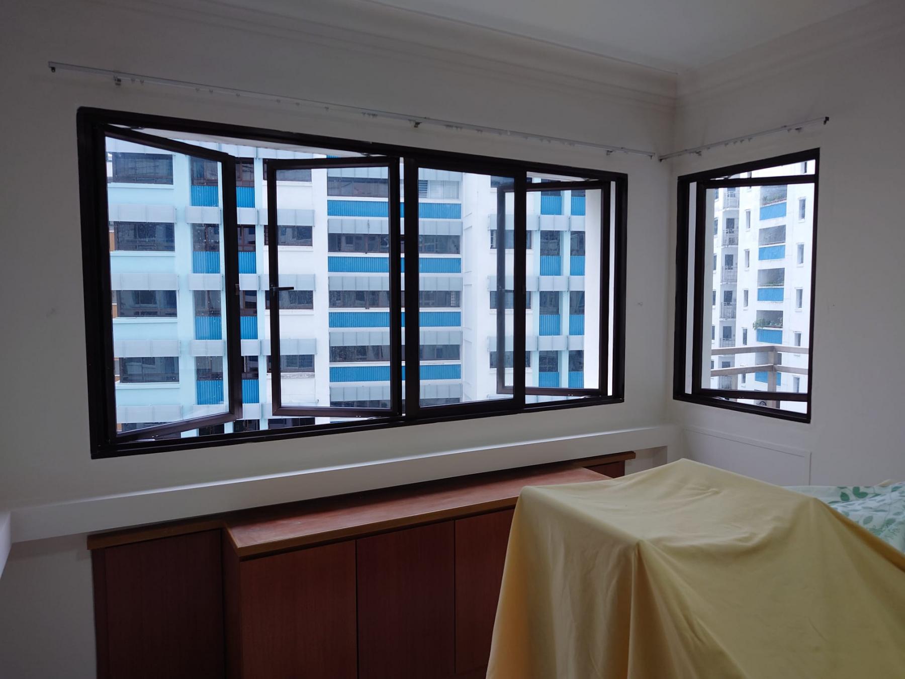 Asian Bedroom with Homogeneous Tiles and Cove Lighting