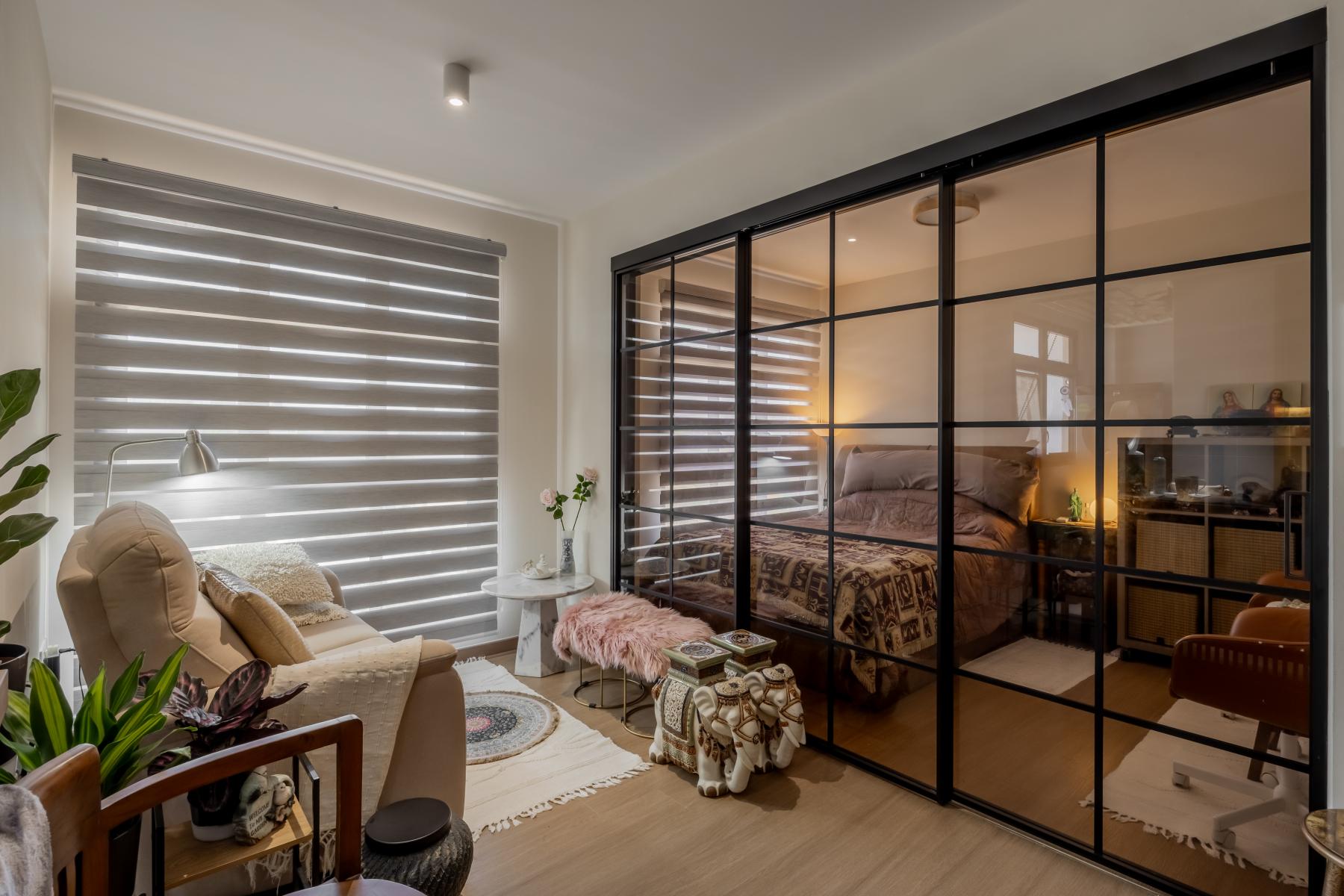 Contemporary Bedroom with Wardrobe and Sliding Wardrobe