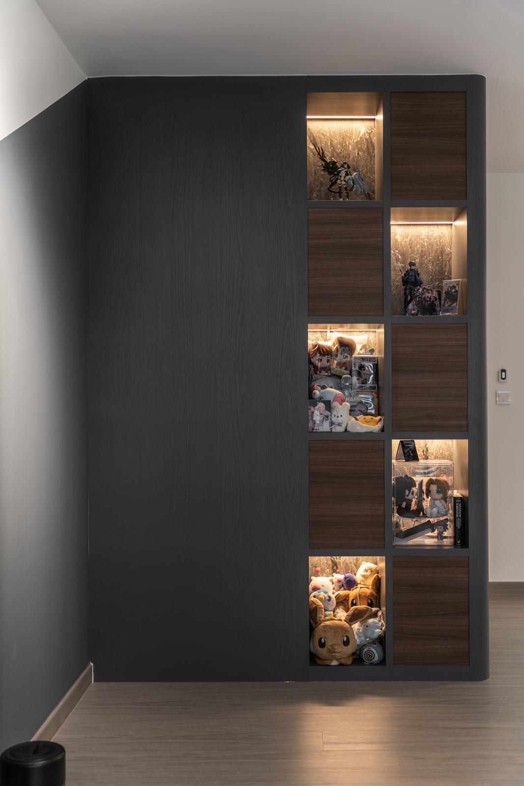 Contemporary Foyer with Artwork and Console Table