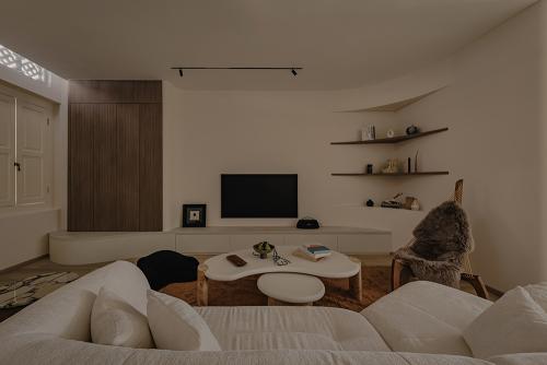 Minimalist Living Room at Conservation House