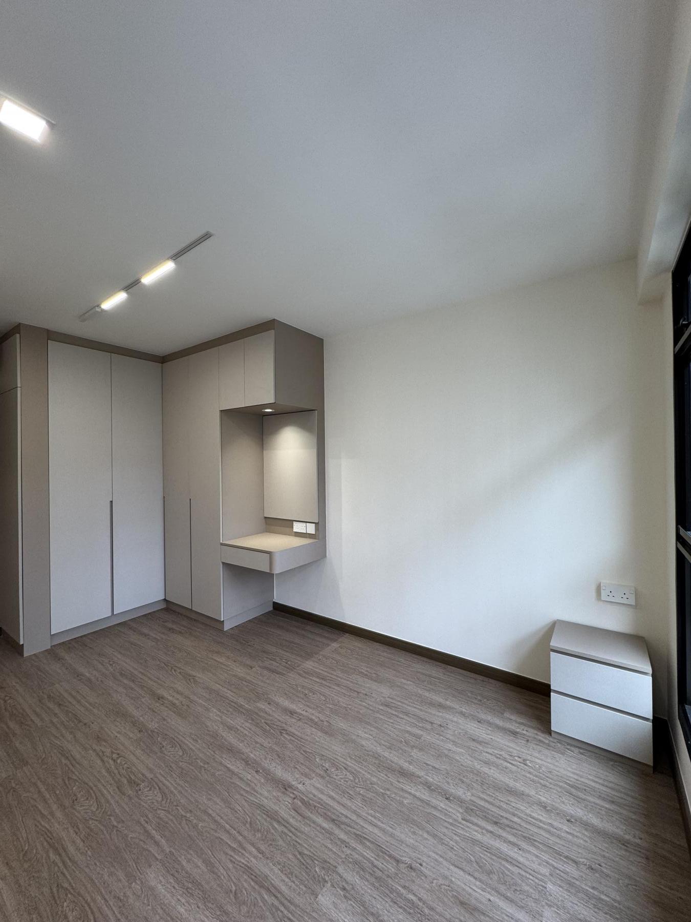 Minimalist Bedroom with Wardrobe and Downlights