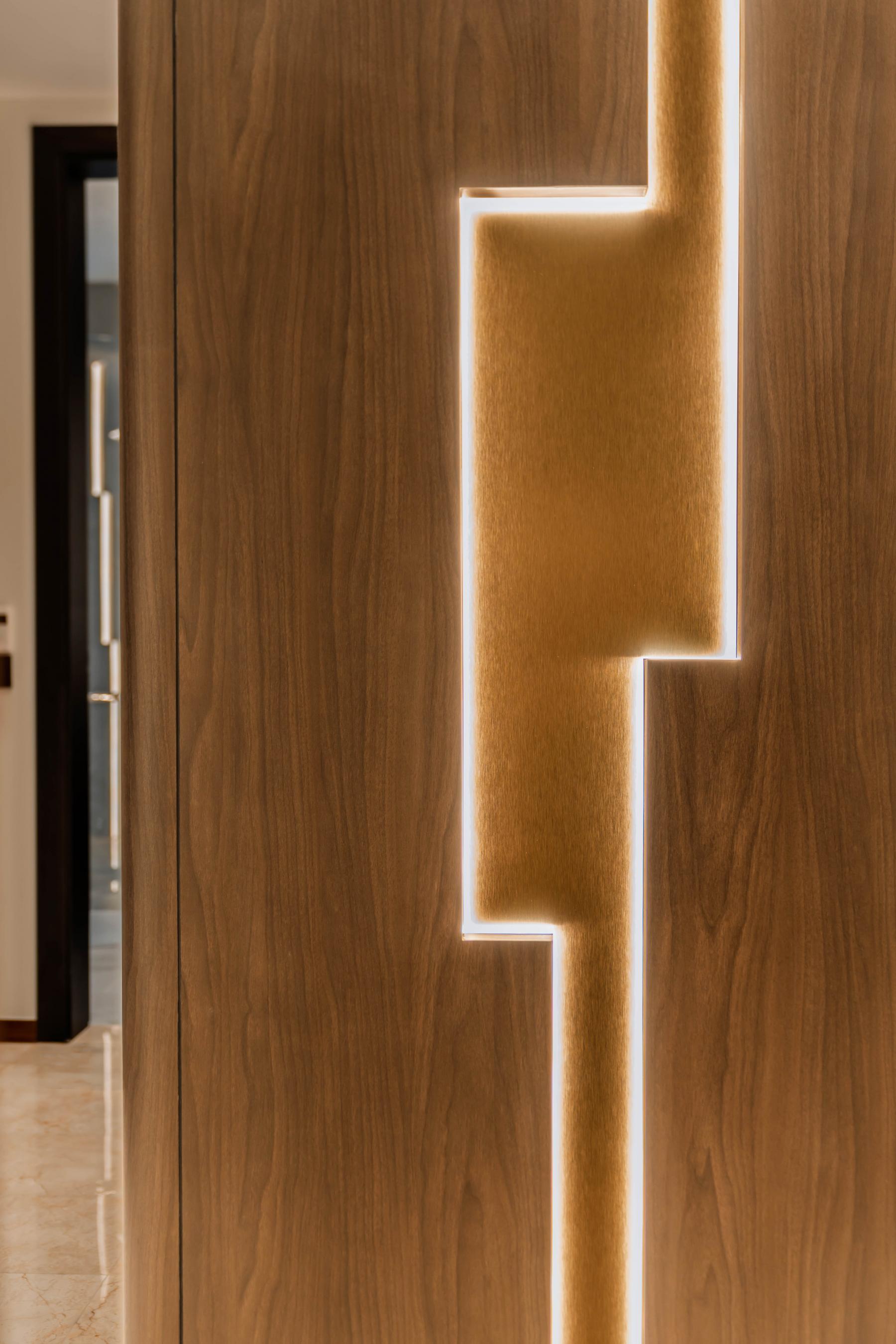 Modern Entryway with Feature Wall and Shoe Cabinets