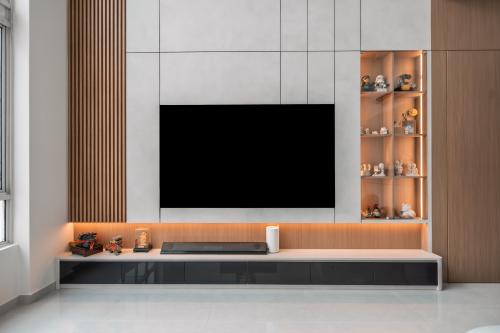 Contemporary Living Room at Woodland Crescent