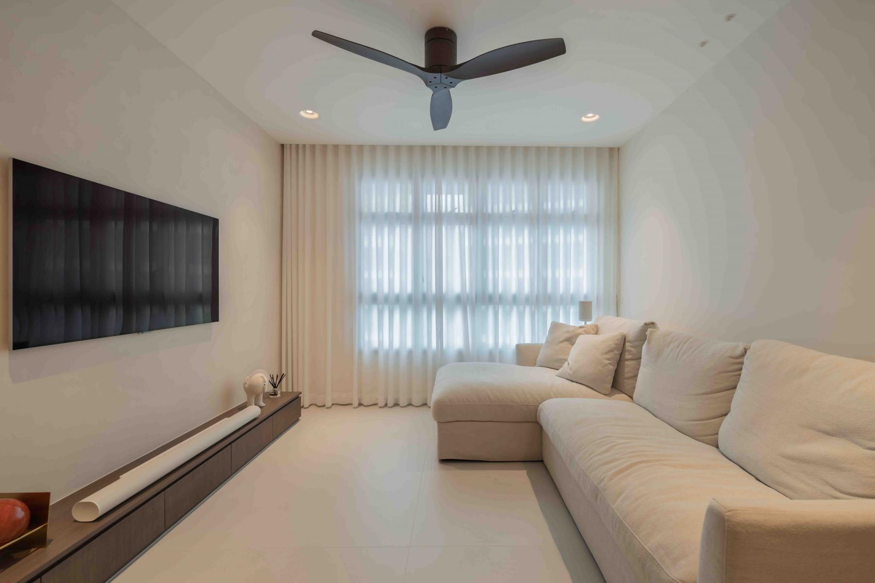 Minimalist Living Room with TV Console and Sofa