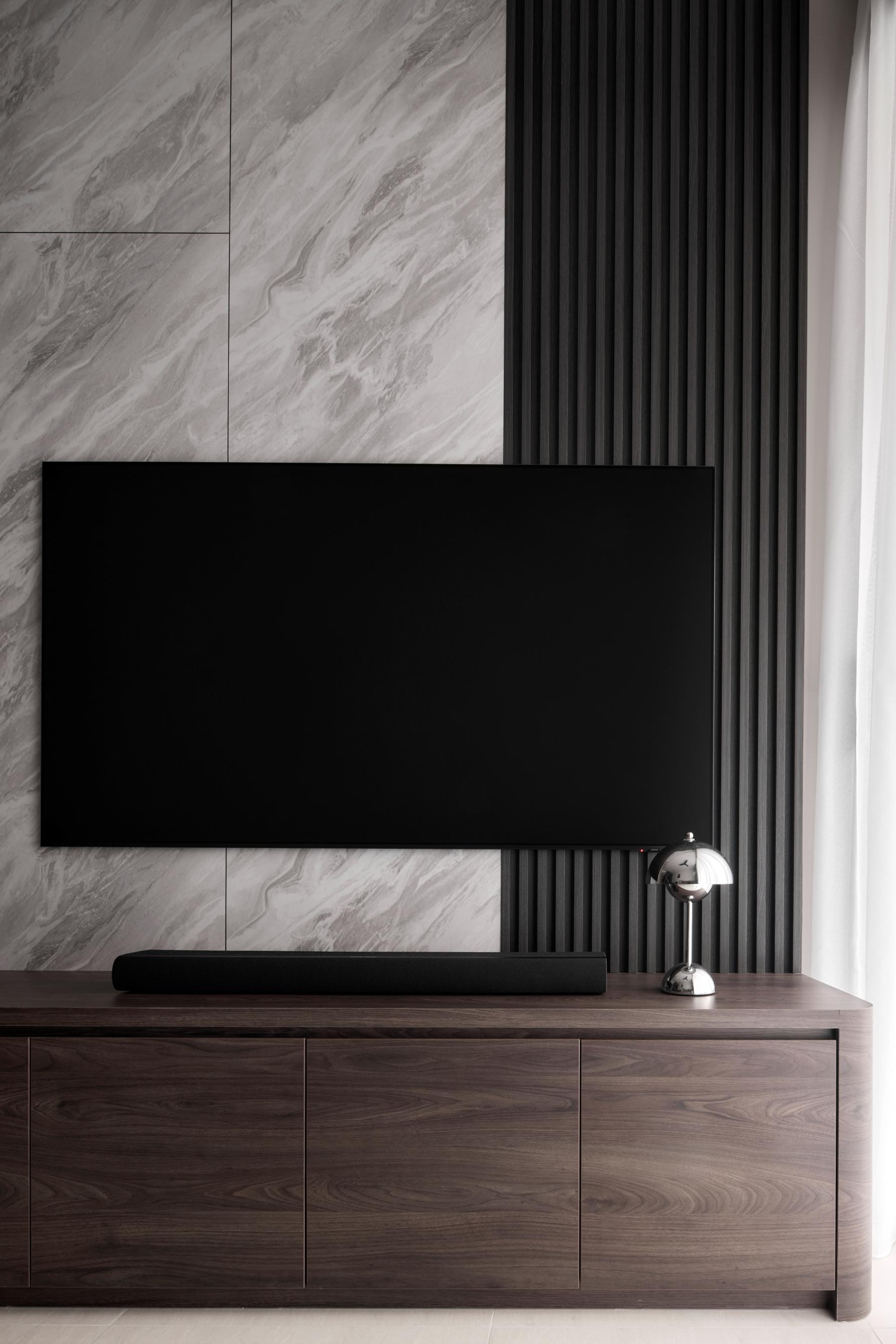 Modern Living Room with TV Console and Wood TV Console