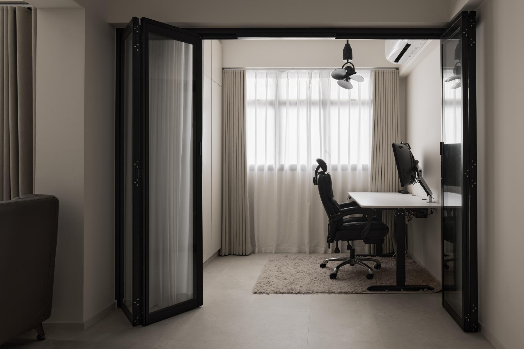 Contemporary Office with Desk and Desk Chairs
