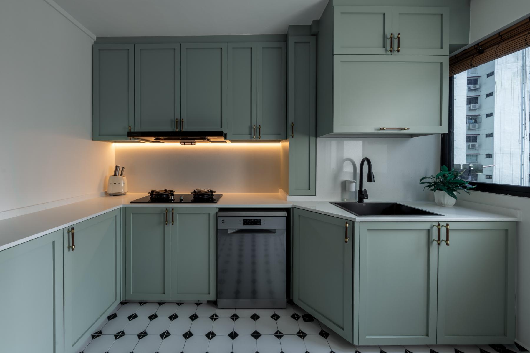 Modern Kitchen with Countertop and Kitchen Tap