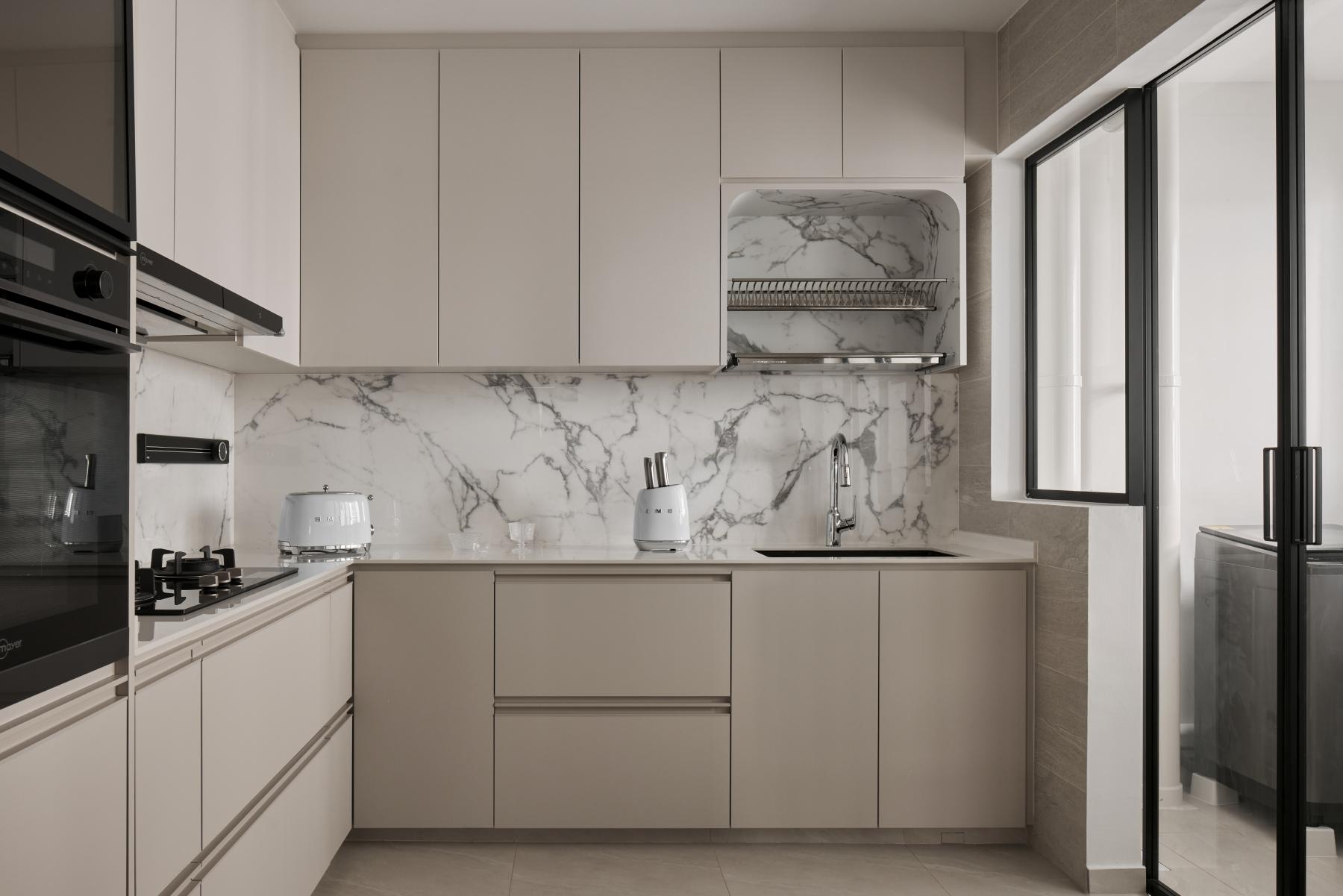Asian Kitchen with Kitchen Island and Kitchen Tap