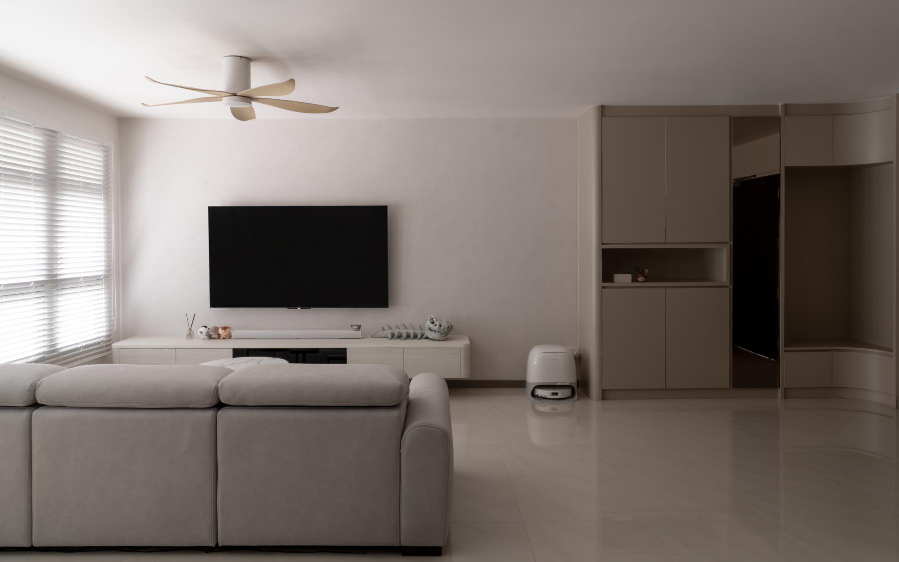 Modern Living Room with TV Console and TV