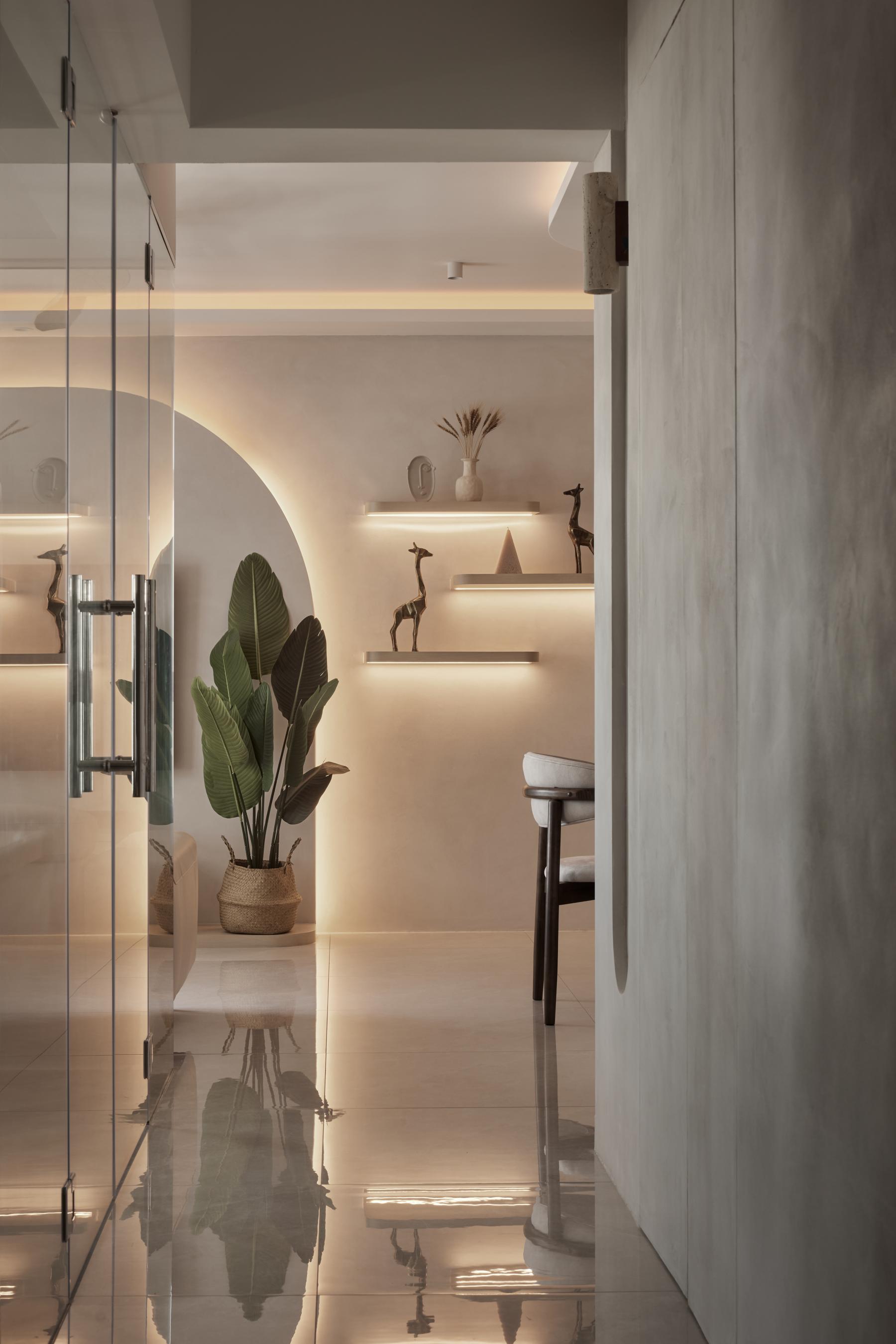 Scandinavian Hallway with Artwork and Console Table