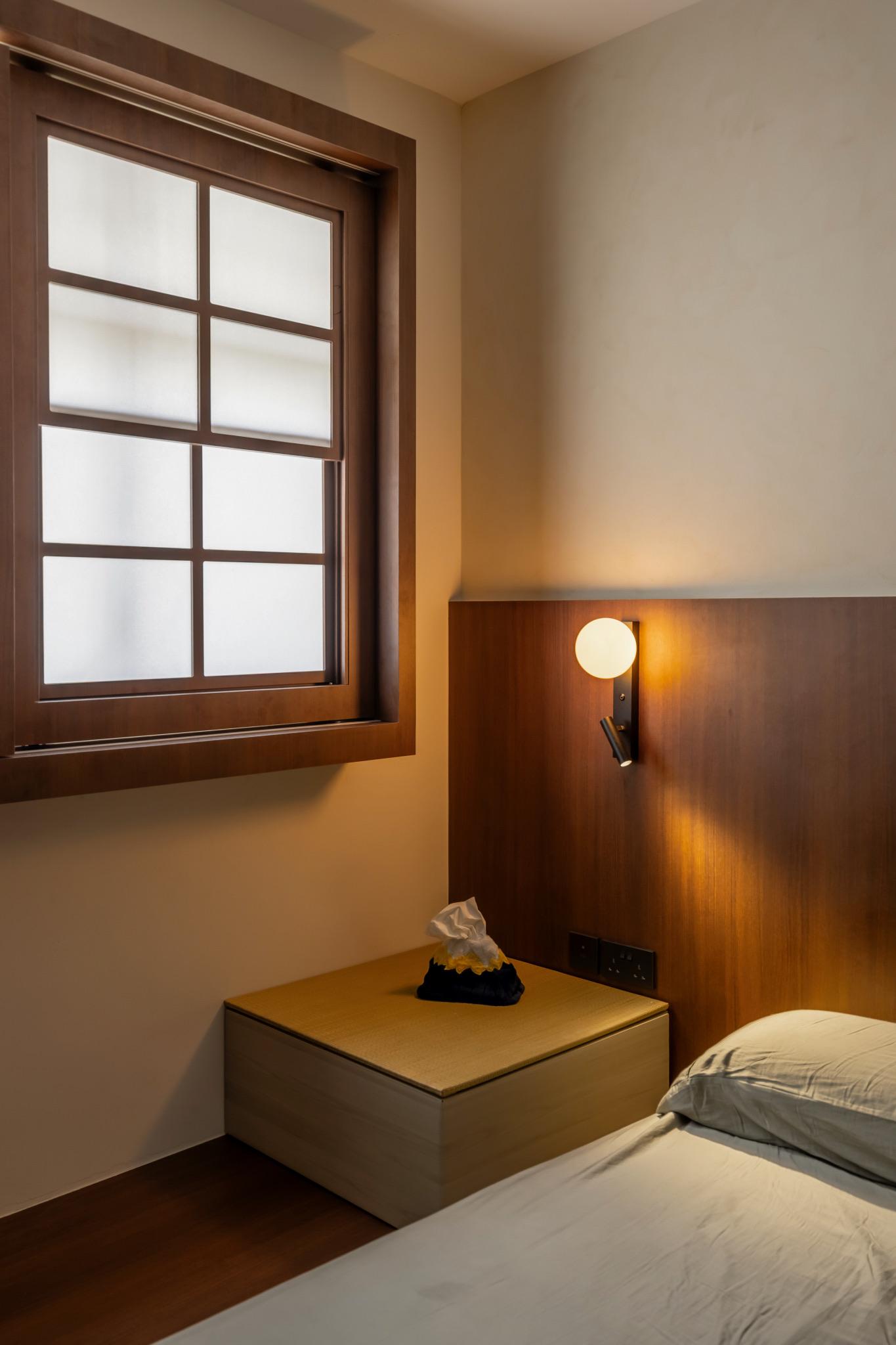 Contemporary Bedroom with Bedside Table and Bed