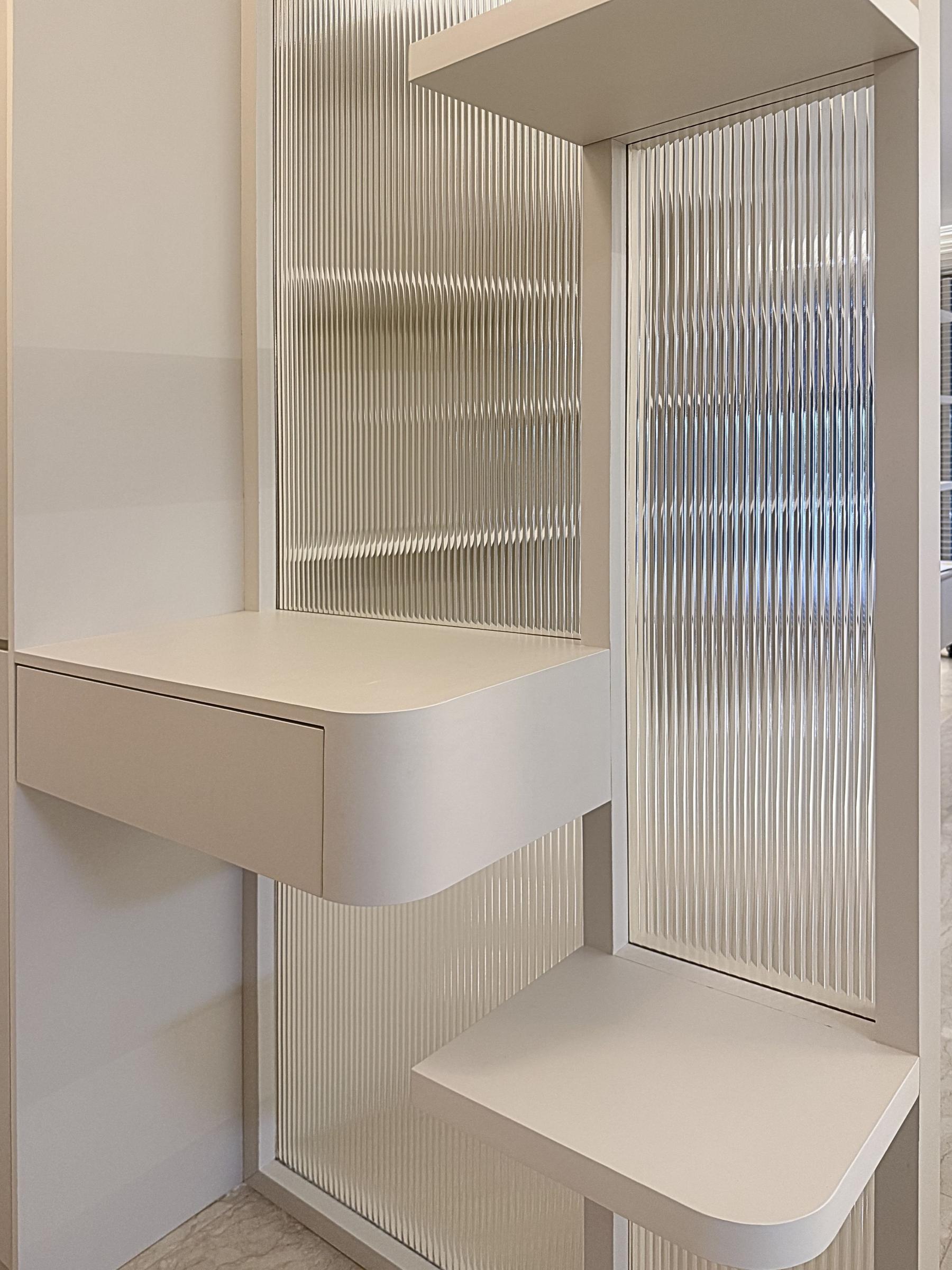 Modern Entryway with Panelling and Storage Cabinets