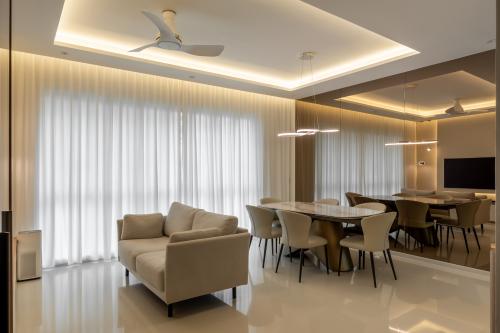 Contemporary Living Room at 3 Bedroom Condo @ The Callista