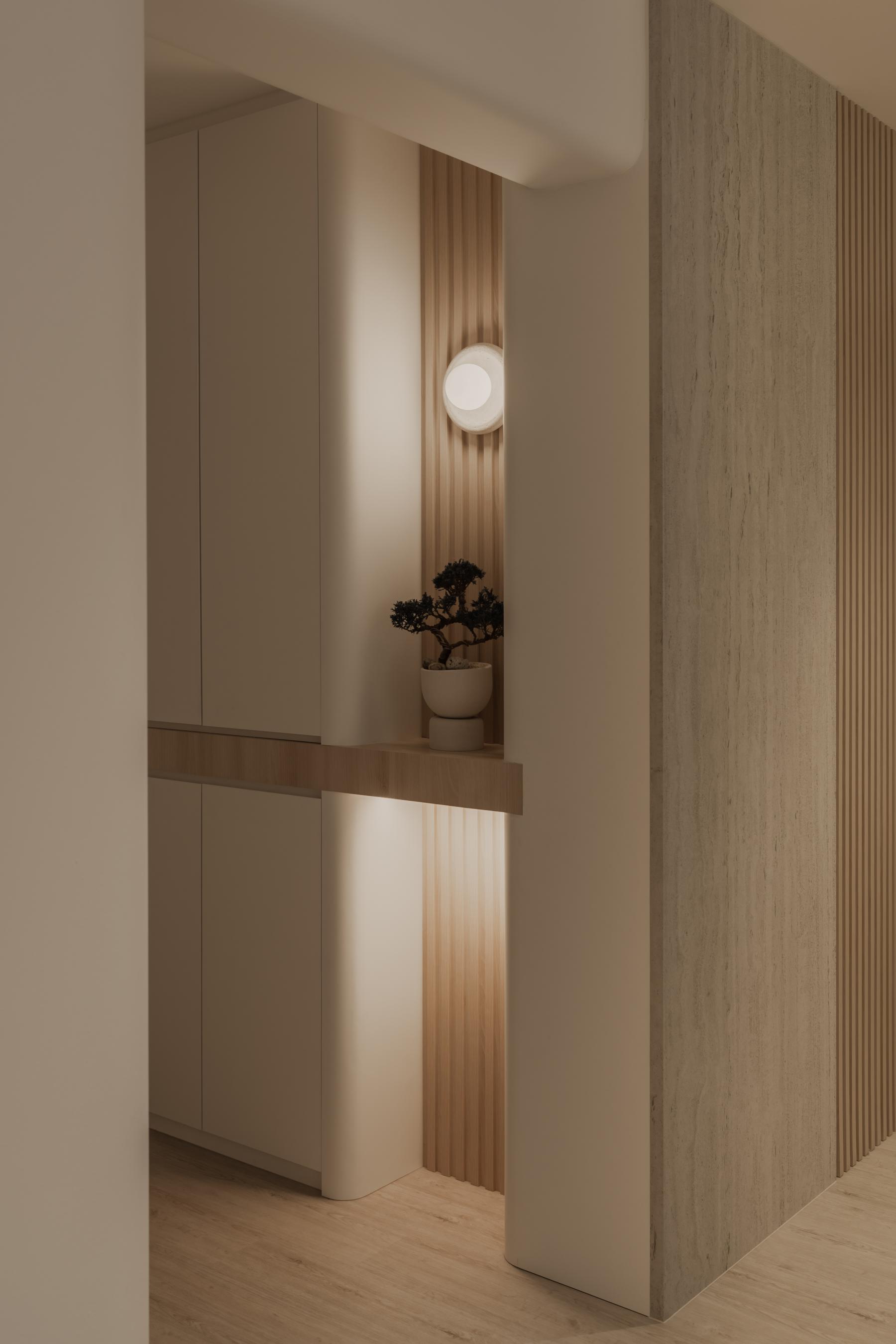 Minimalist Entryway with Shoe Rack and Doors