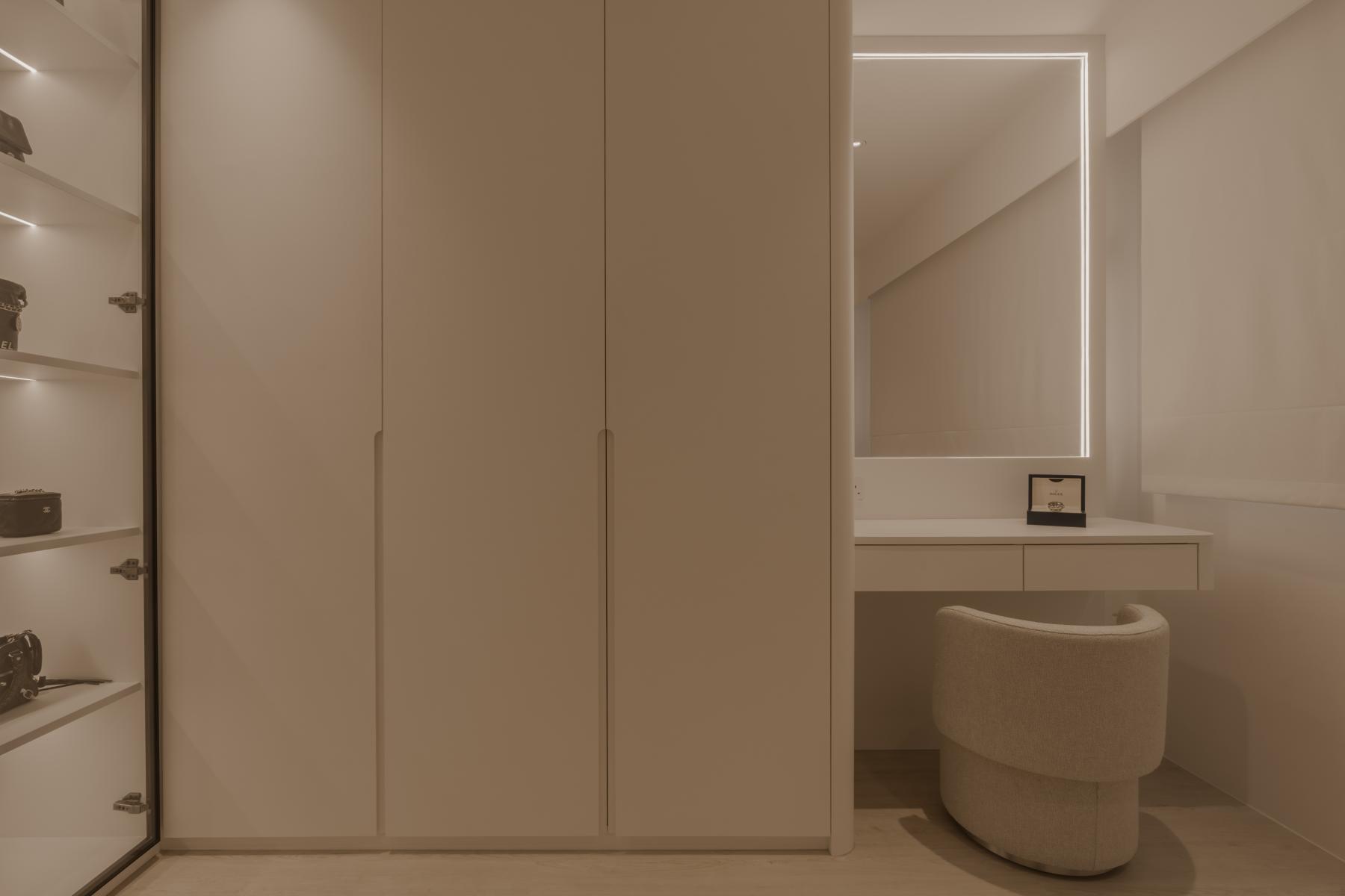 Minimalist Bedroom with Bookshelf and Platform Bed