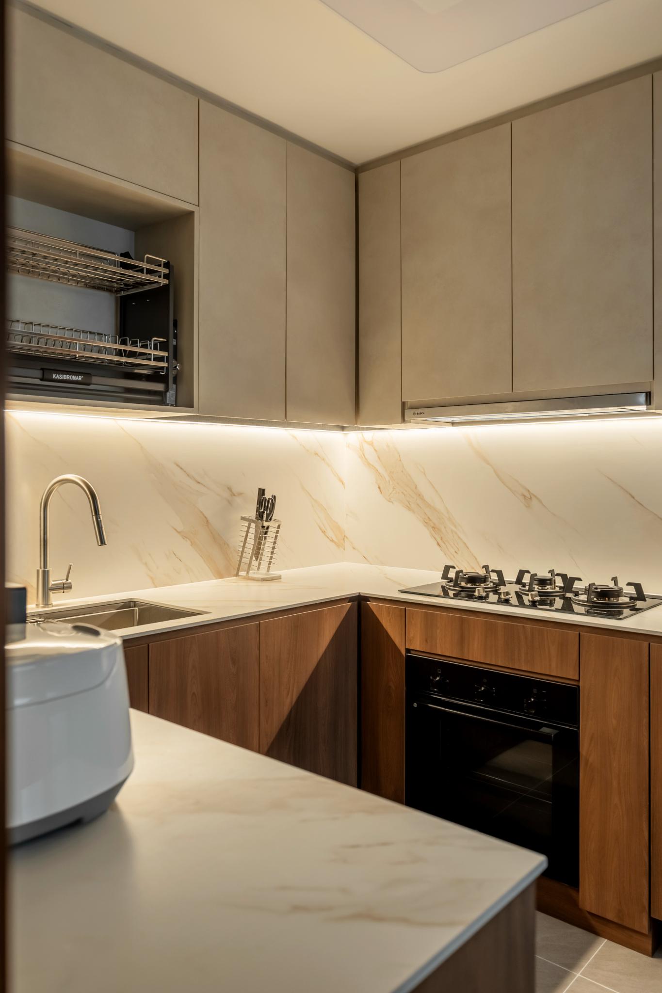 Scandinavian Kitchen with Kitchen Backsplash and Kitchen Accessories