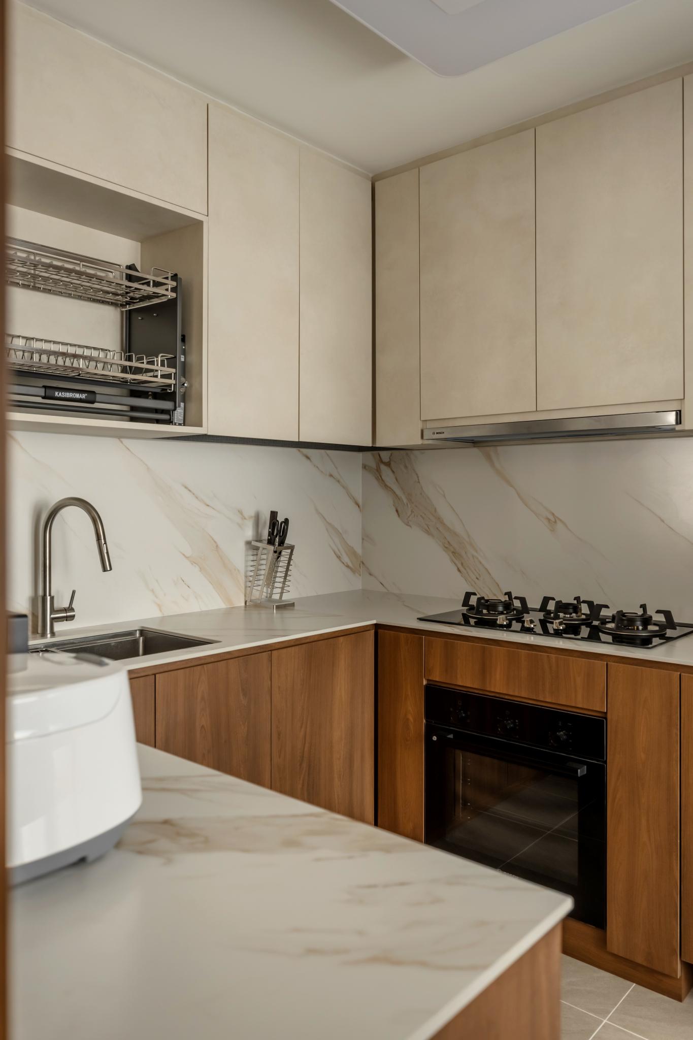 Scandinavian Kitchen with Countertop and Kitchen Accessories