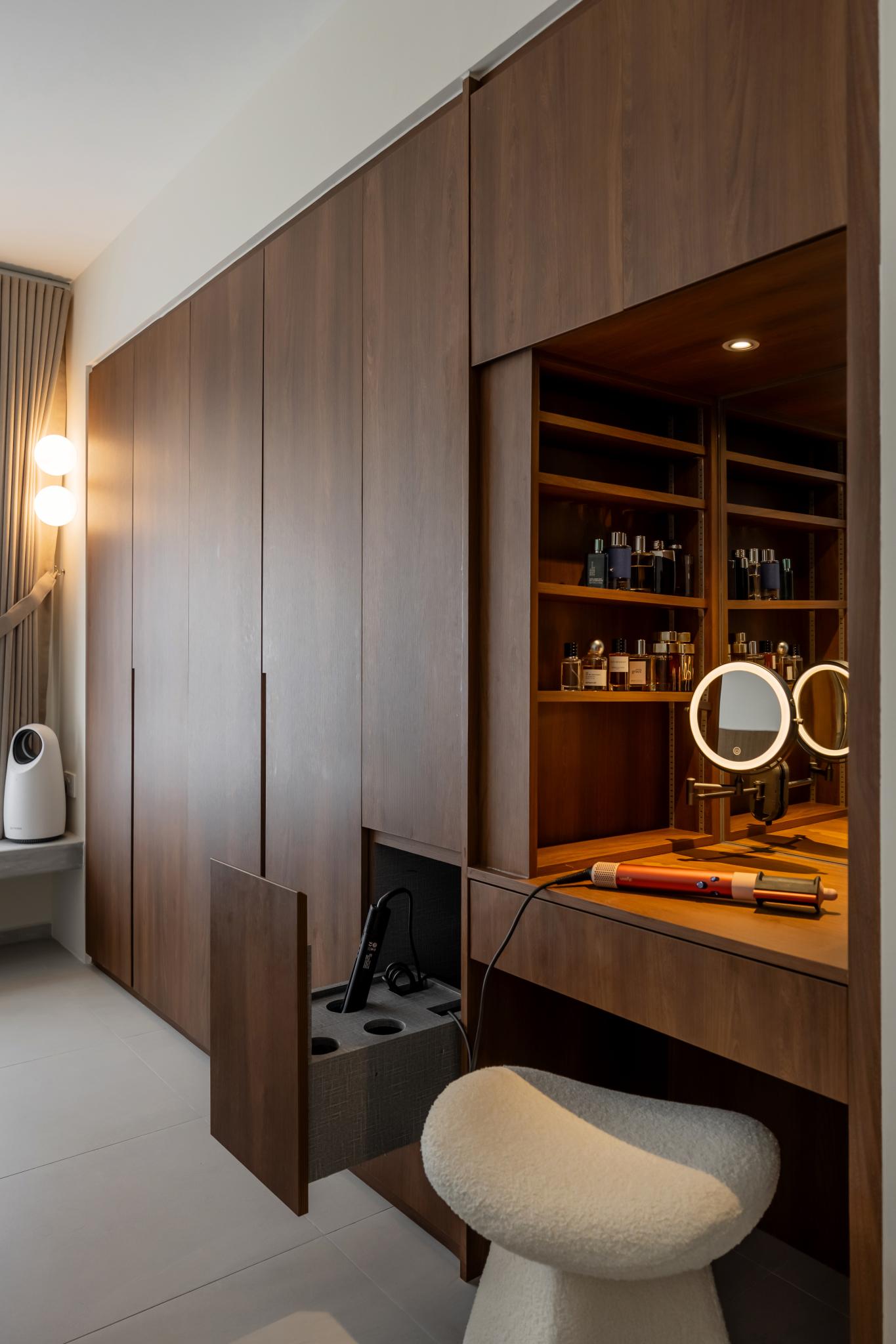 Scandinavian Bedroom with Bedroom Dresser and Lighting