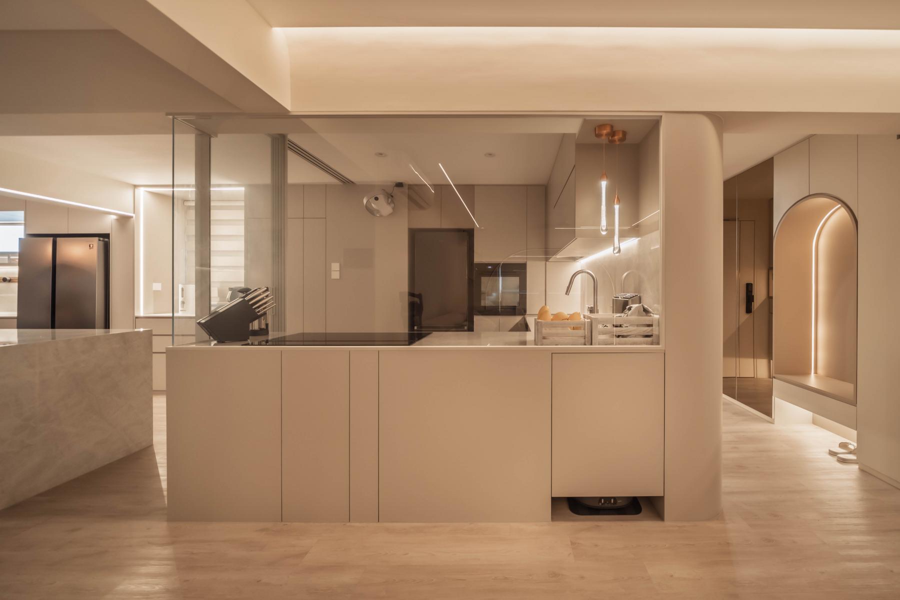 Contemporary Kitchen with Kitchen Window and Kitchen Island