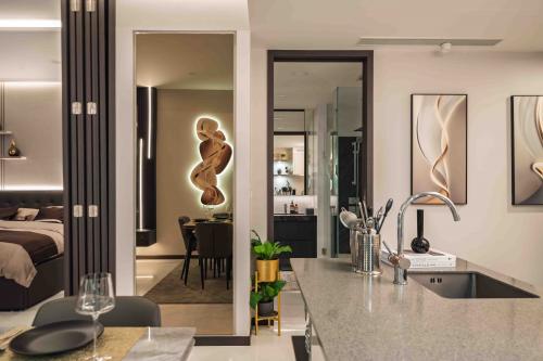 Modern Dining Room at Marina One Residence