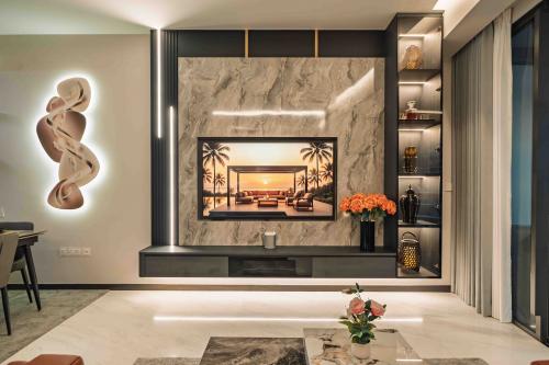 Modern Living Room at Marina One Residence