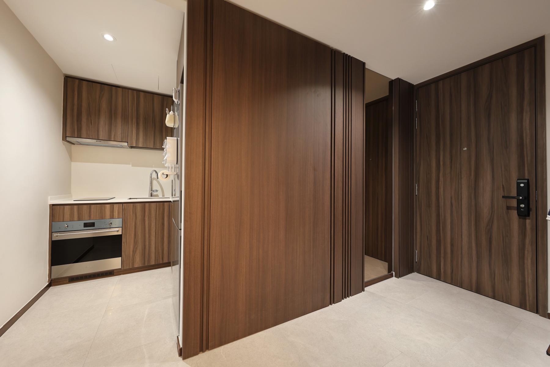 Contemporary Entryway with Small Storage and Doors