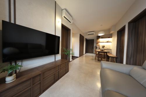 Contemporary Living Room at 2 Bedroom Condo @ Lentor Central