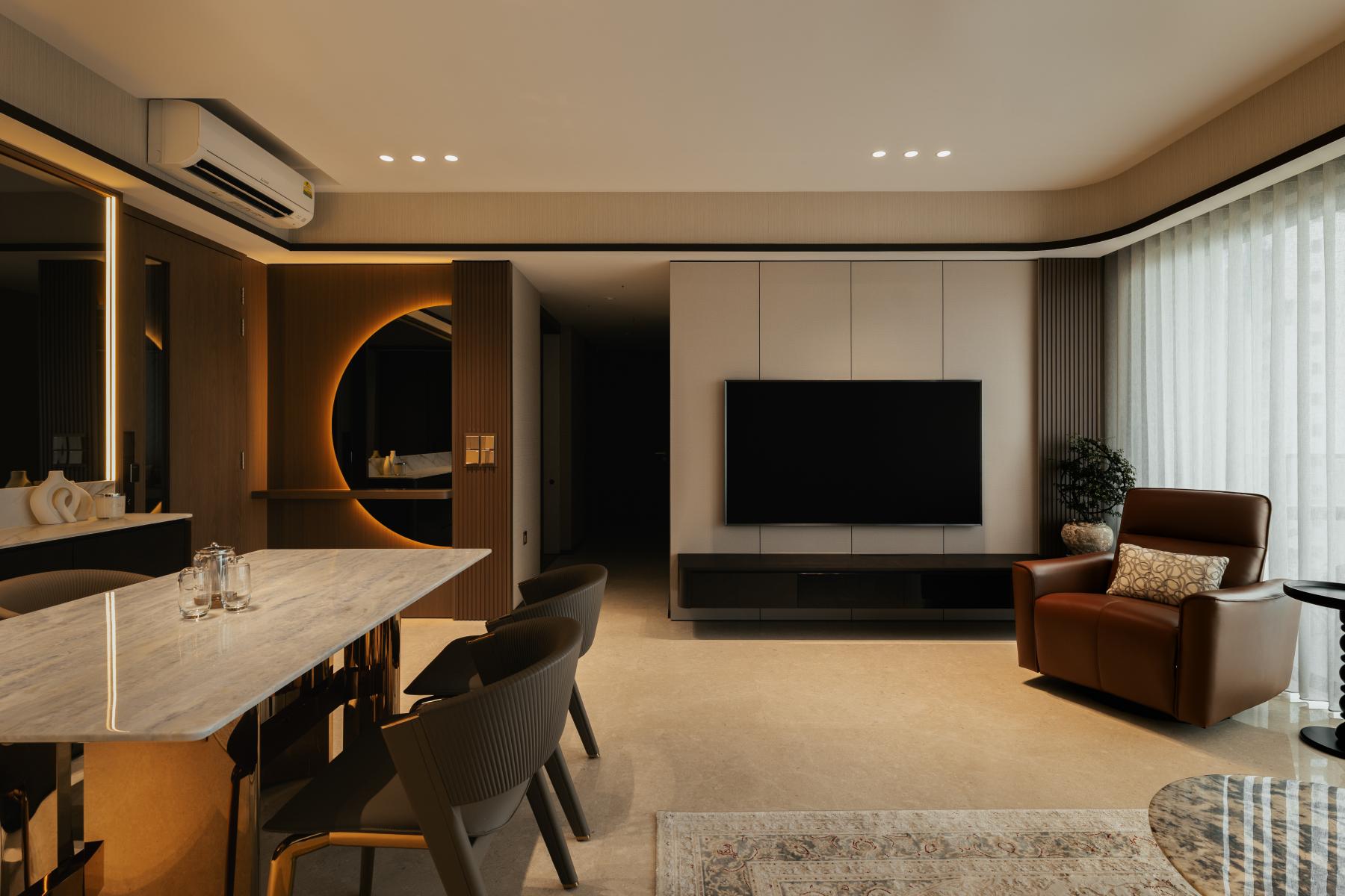 Contemporary Entryway with Mirror and Drop Ceiling