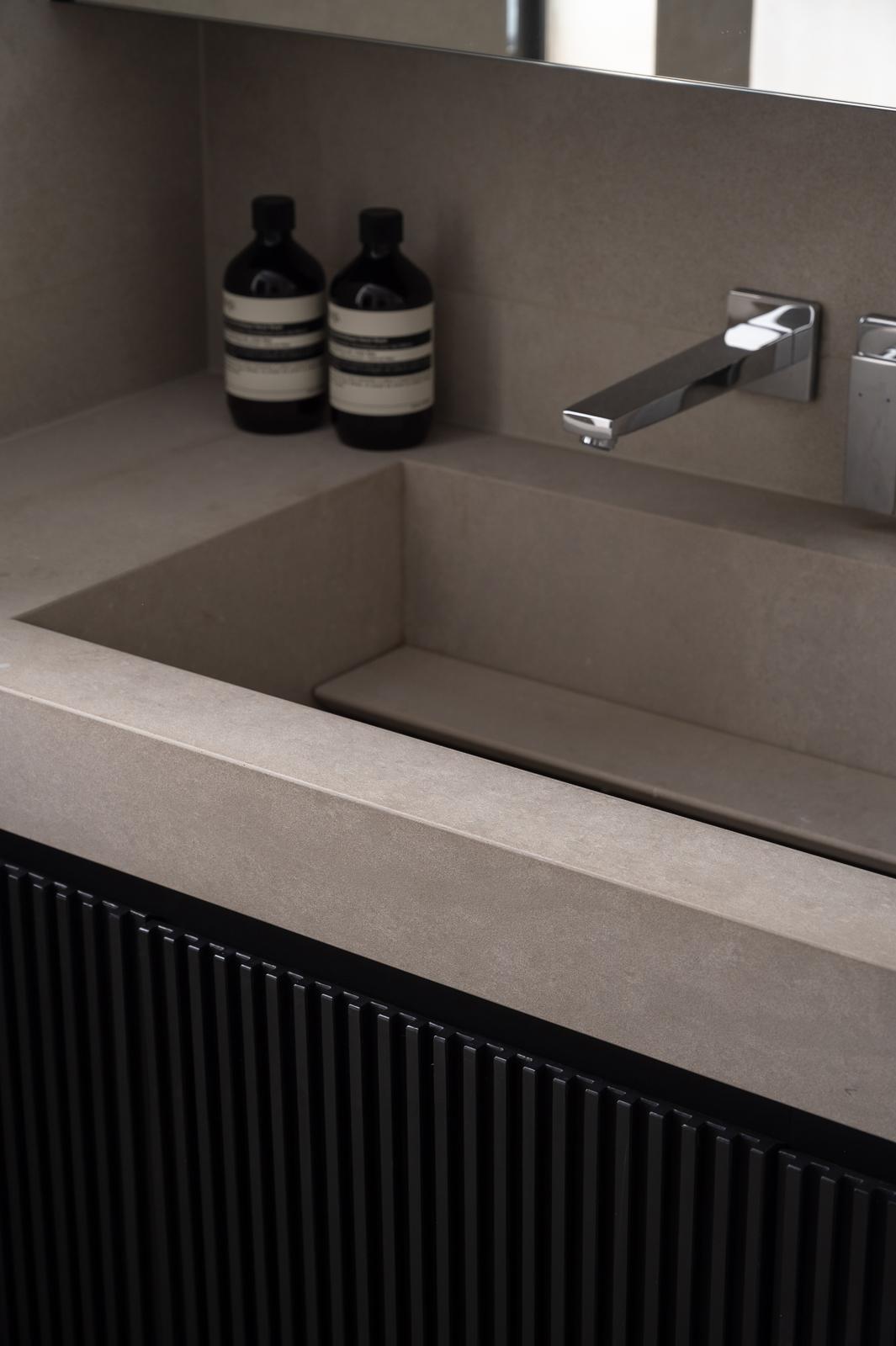Contemporary Bathroom with Countertop and Mirror