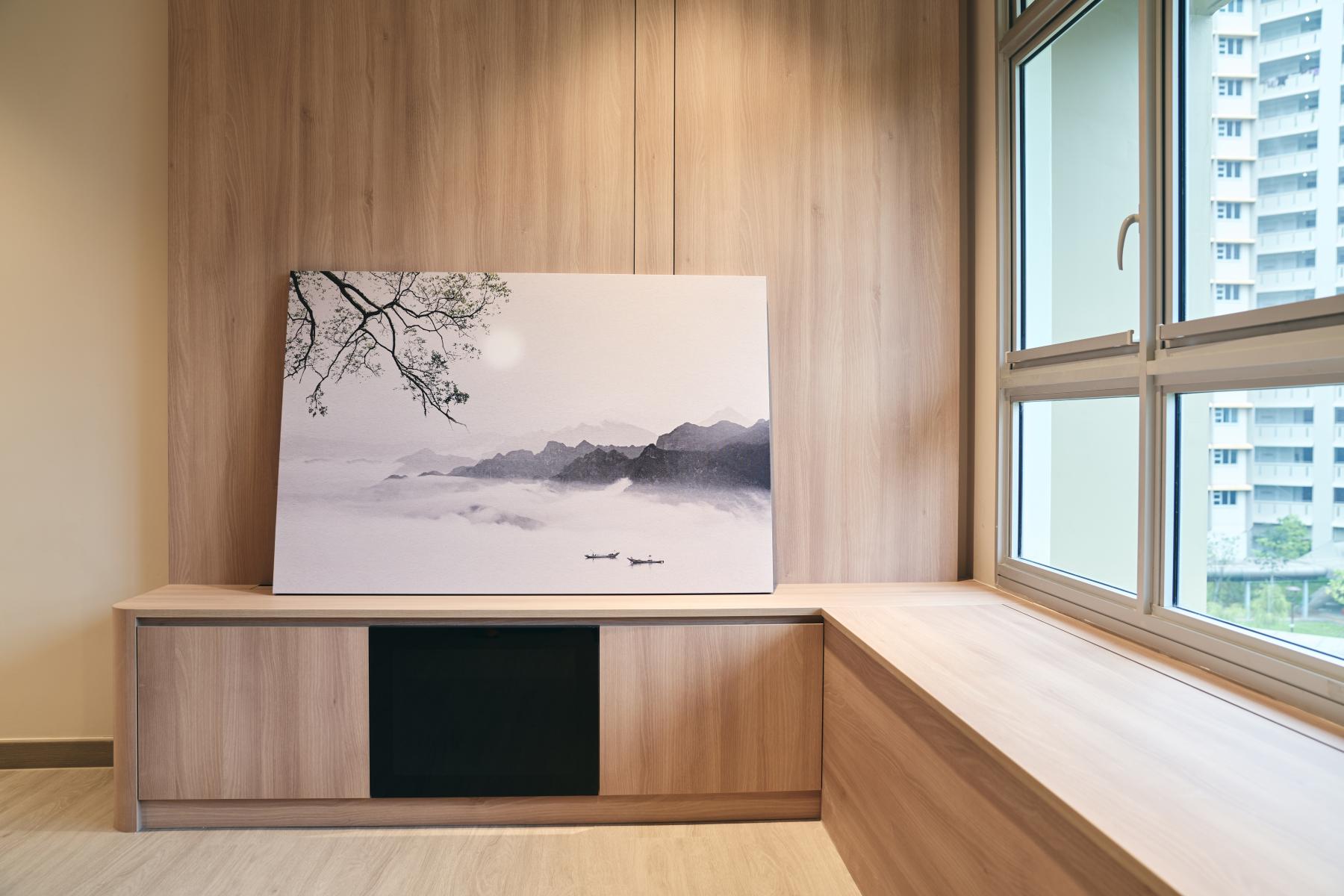 Minimalist Living Room with Settee and TV Console
