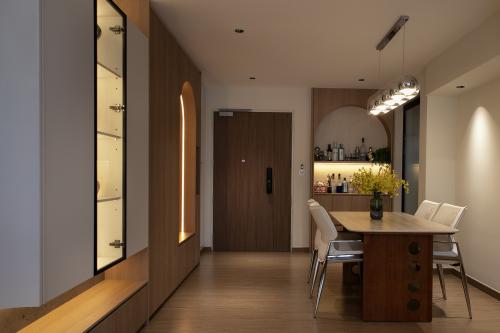 Contemporary Living Room at 4 Room HDB @ Grove Spring Yishun