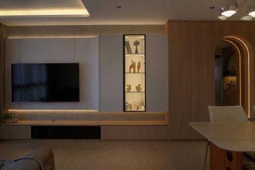 Contemporary Living Room at 4 Room HDB @ Grove Spring Yishun
