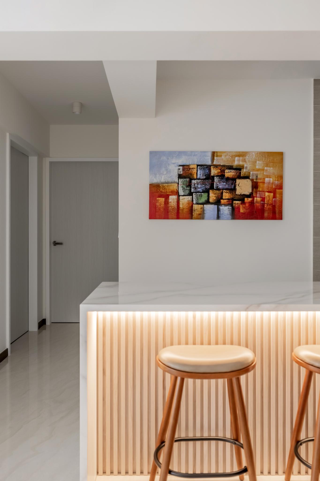 Modern Dining Room with Kitchen Island and Bar Stool