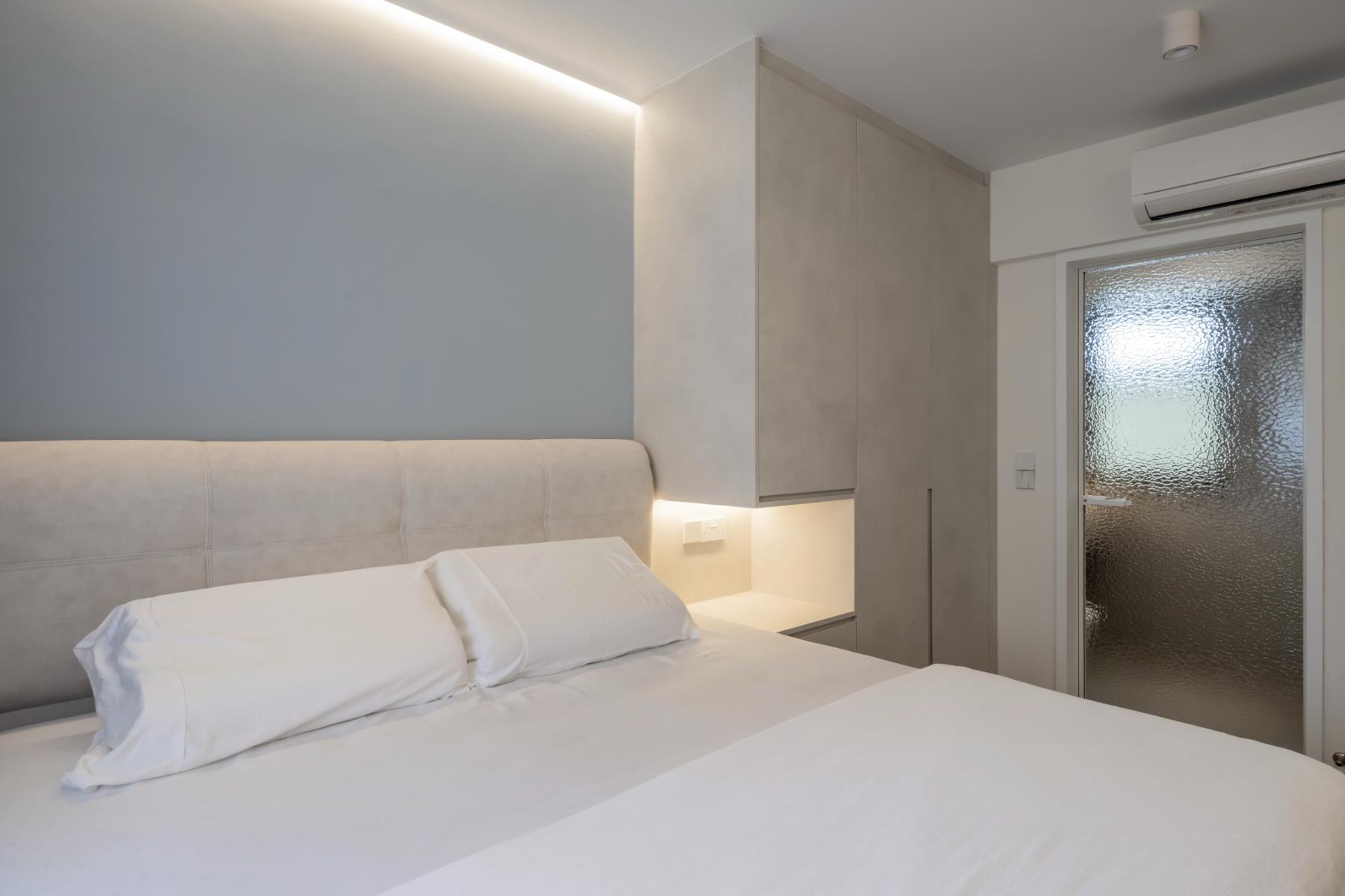 Modern Bedroom with Ceiling Light and Wardrobe