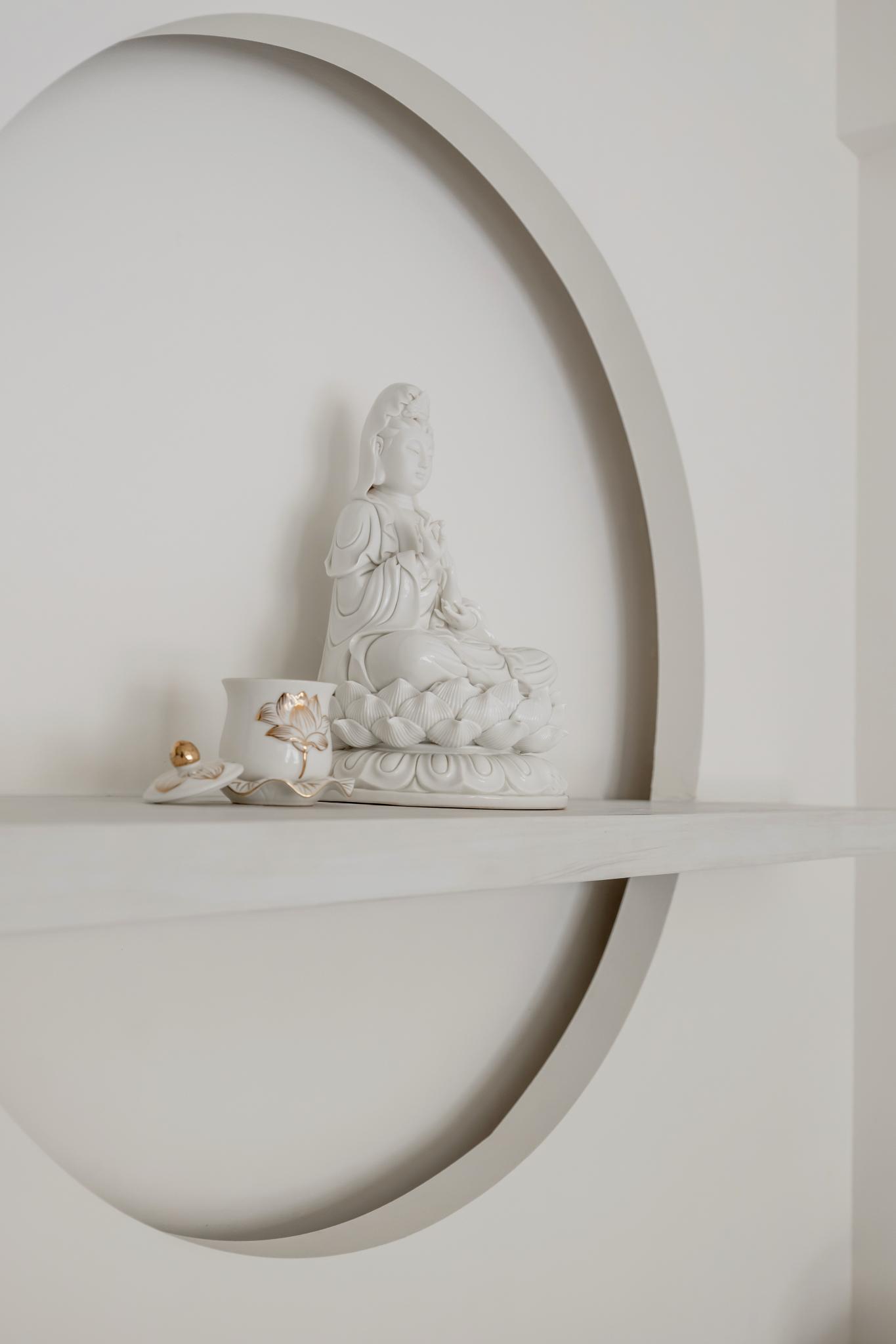 Modern Hallway with Feature Wall and Altar