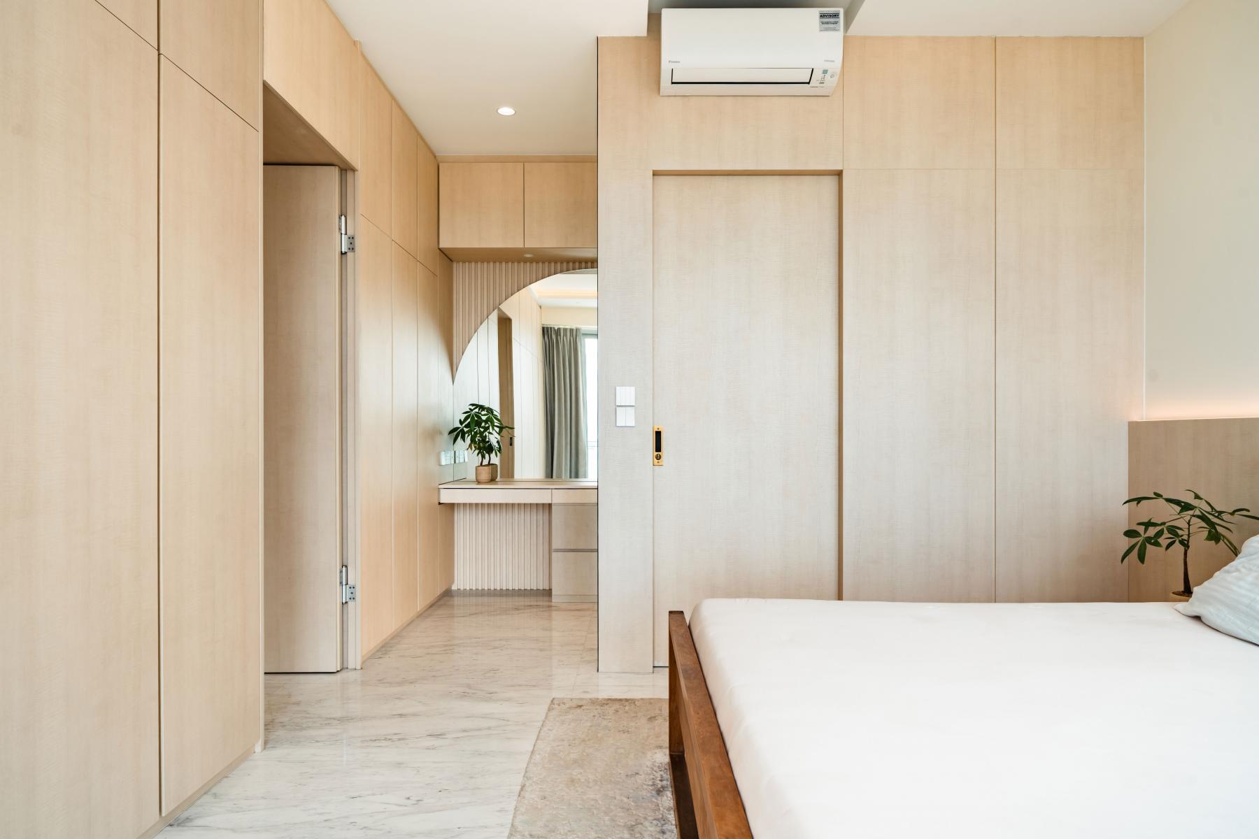 Minimalist Bedroom with Wardrobe and Sliding Wardrobe