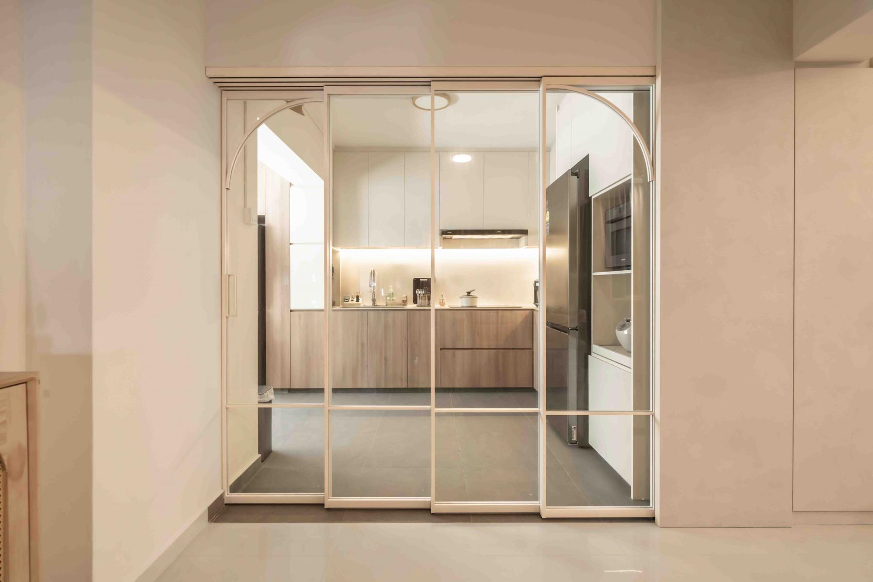 Minimalist Kitchen with Countertop and Kitchen Window