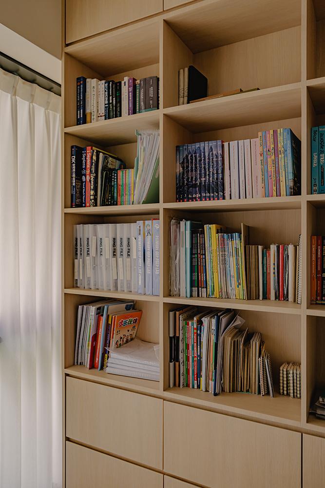 Minimalist Study with Bookshelf and Storage Cabinets
