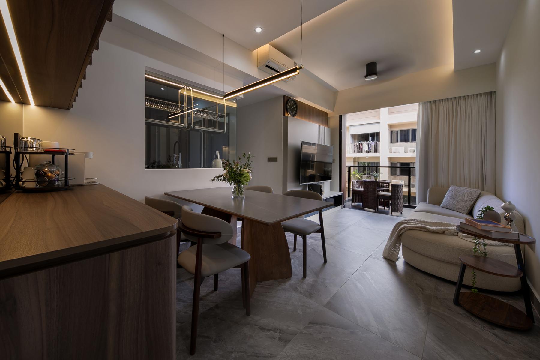 Contemporary Living Room with Sofa and TV