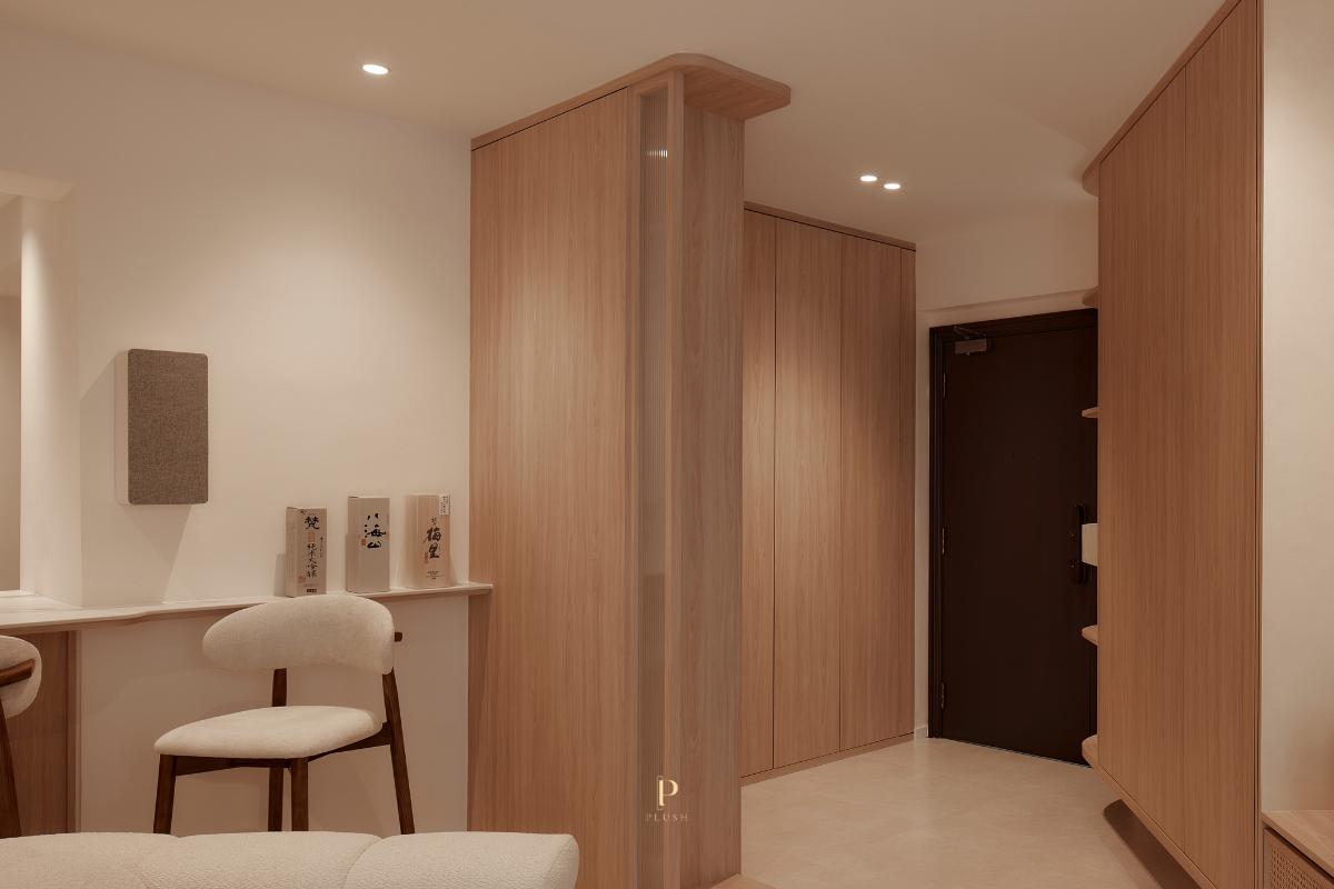 Minimalist Entryway with Small Storage and Shoe Cabinets