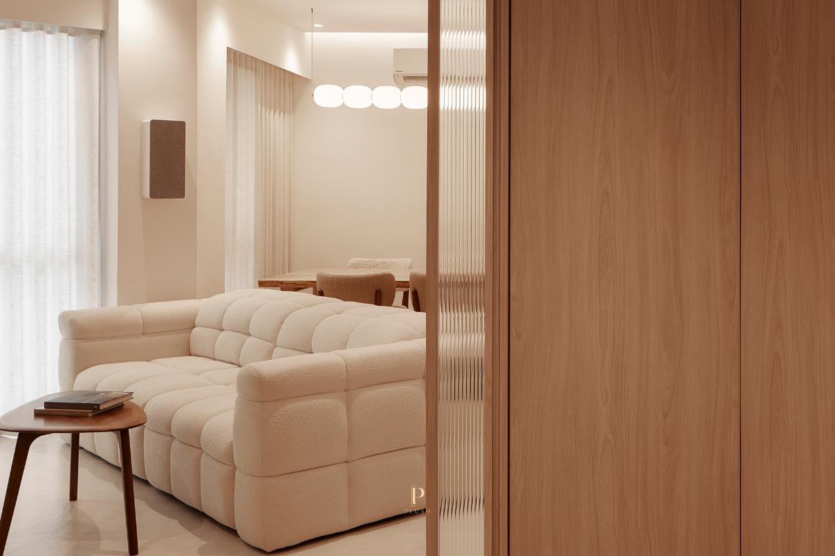 Minimalist Living Room with Ceiling Light and Sofa