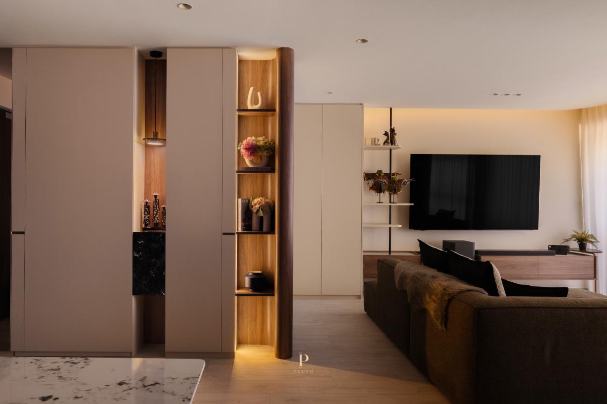 Minimalist Living Room with TV Console and Sofa
