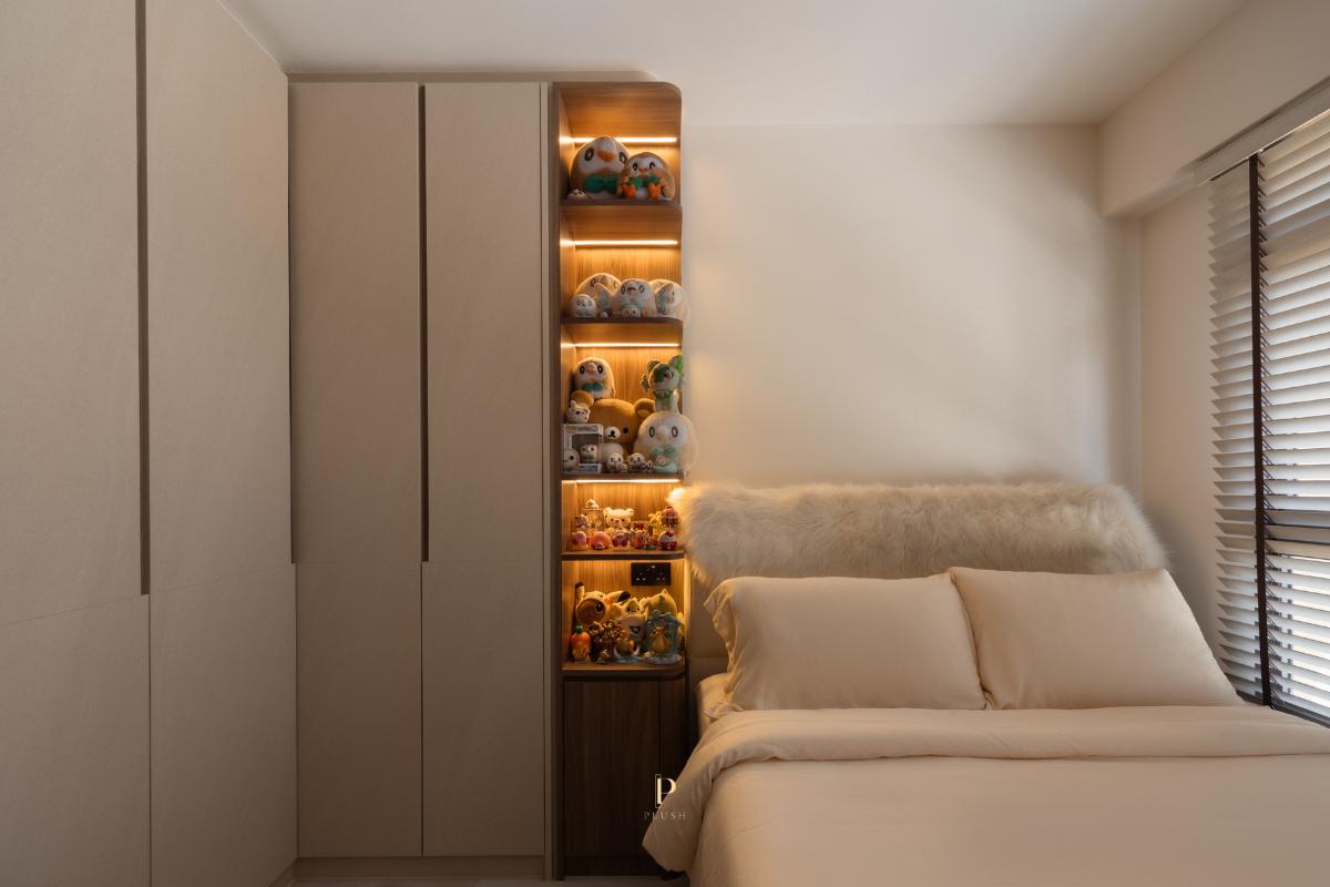Minimalist Bedroom with Wardrobe and Built-in Bed