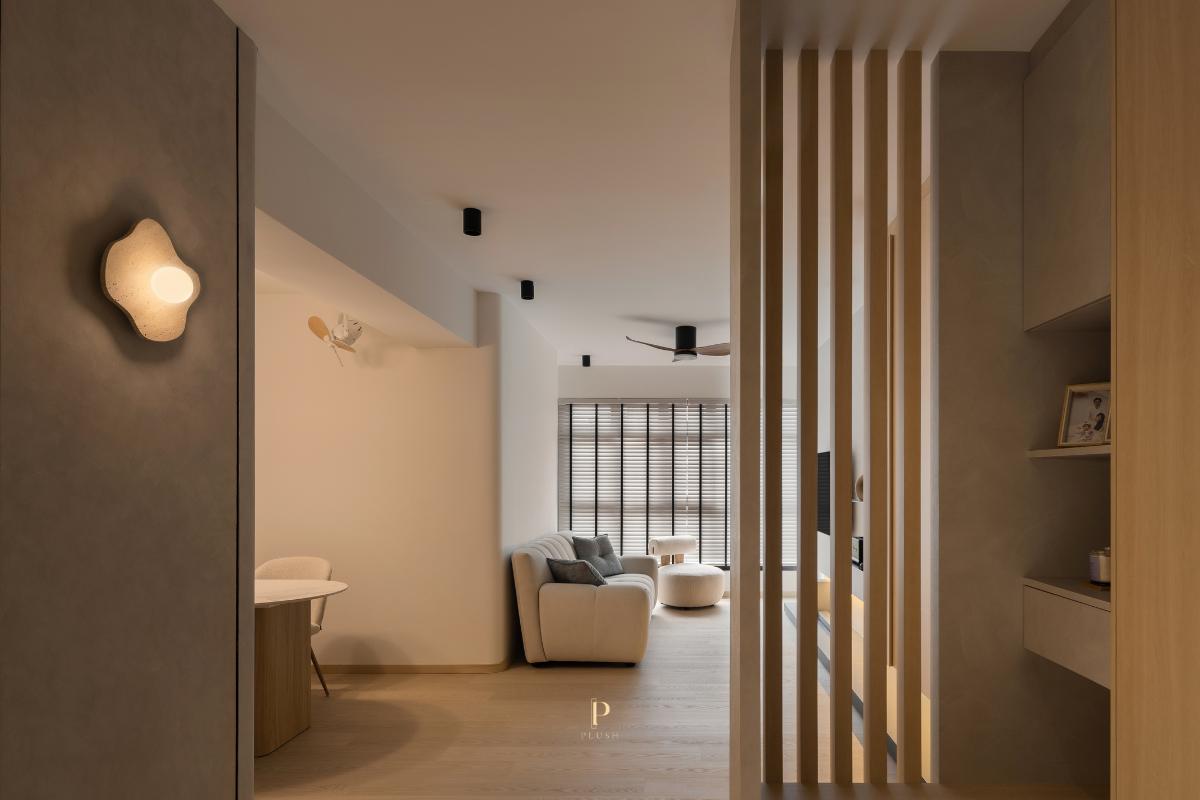Minimalist Living Room with Feature Wall and Sofa