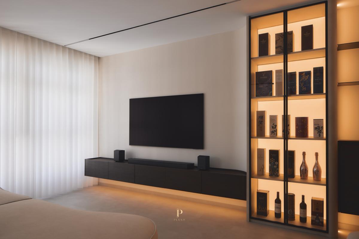 Modern Living Room with TV Console and Sofa